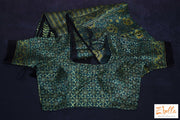 Green And Yellow Modal Silk Saree With Mirror Work Stitched Blouse Saree