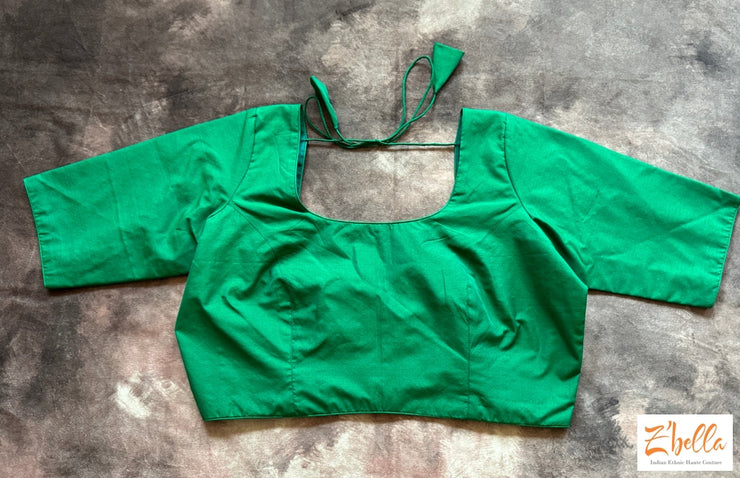 Green Cotton Blouse Blouse