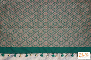 Green Semi Soft Katan Brocade Saree With Stitched Blouse Saree