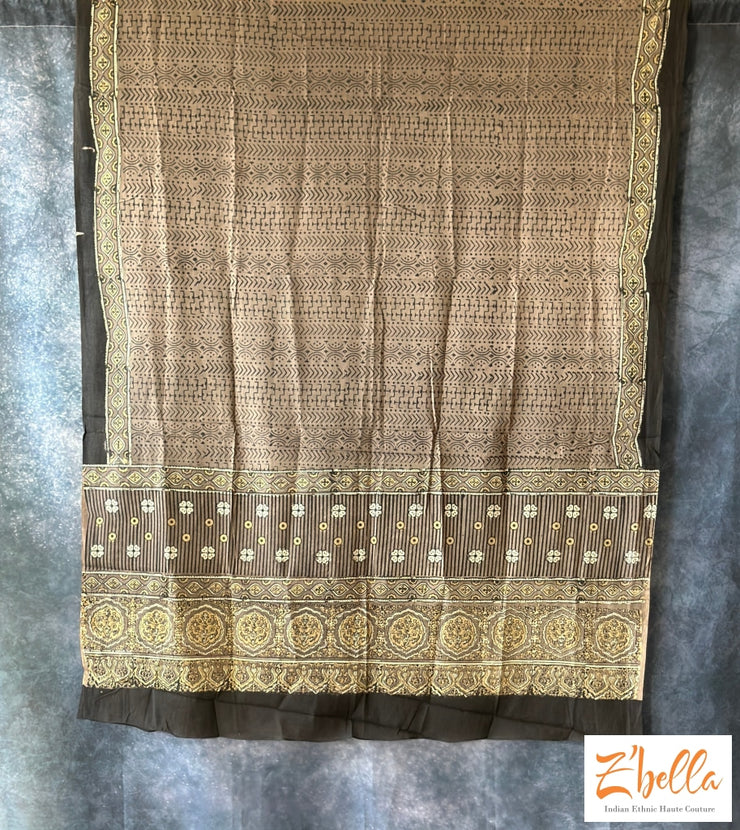 Hand Block Printed Ajrakh Cotton Dupatta Dupatta