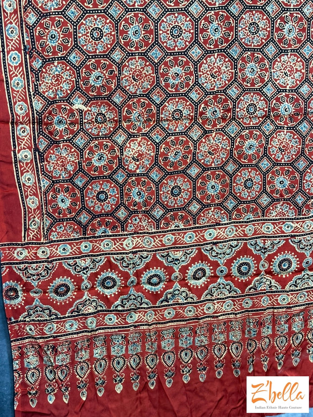 Hand Block Printed Modal Silk Dupatta Dupatta