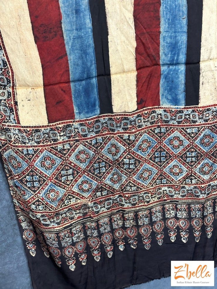 Hand Block Printed Modal Silk Dupatta Dupatta