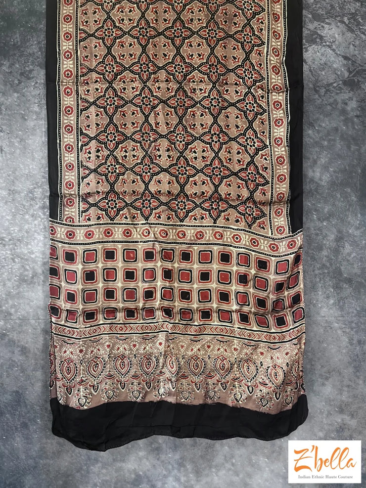 Hand Block Printed Modal Silk Stole Dupatta