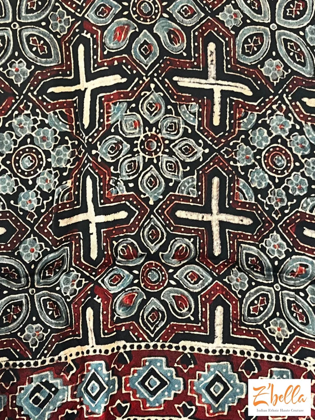 Hand Block Printed Modal Silk Stole Dupatta
