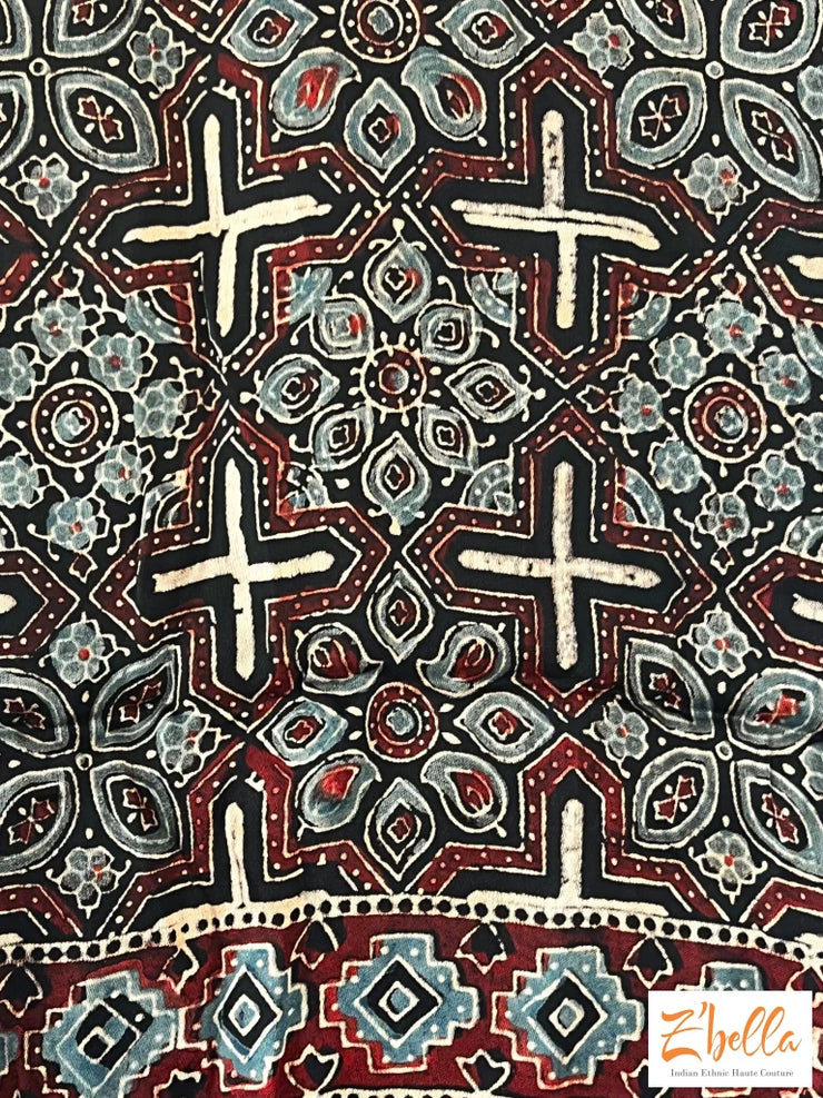 Hand Block Printed Modal Silk Stole Dupatta