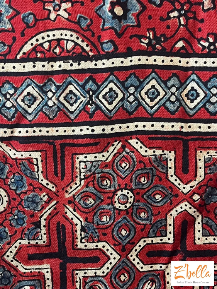 Hand Block Printed Modal Silk Stole Dupatta