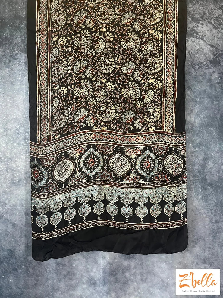 Hand Block Printed Modal Silk Stole Dupatta