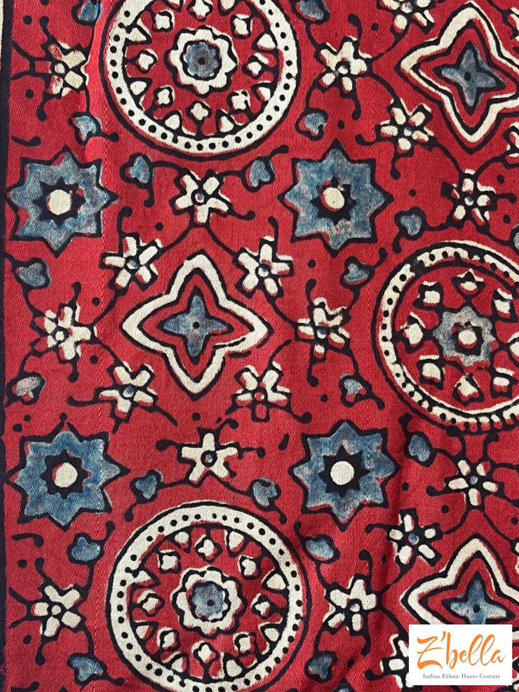Hand Block Printed Modal Silk Stole Dupatta