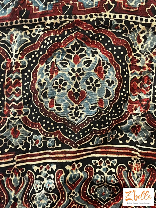 Hand Block Printed Modal Silk Stole Dupatta