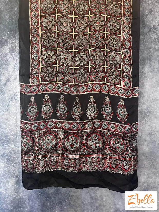 Hand Block Printed Modal Silk Stole Dupatta