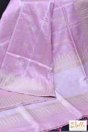 Light Pink Katan Silk Saree With Banarsi Weave Saree
