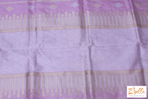 Light Pink Katan Silk Saree With Banarsi Weave Saree