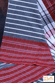 Handloom Certified Dhonekhali Saree Hathi Border No Bp Saree