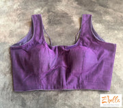 Handwoven Purple Stripe Tissue Cotton Saree With Stitched Blouse Saree