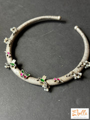 Hasli With Pink And Green Kundan Earring Necklace
