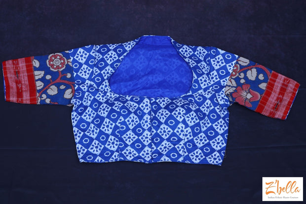 Indigo Print Cotton Blouse Blouse