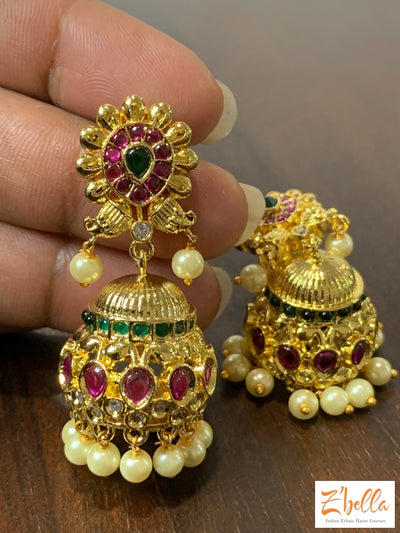 Jhumka Earrings Gold Tone