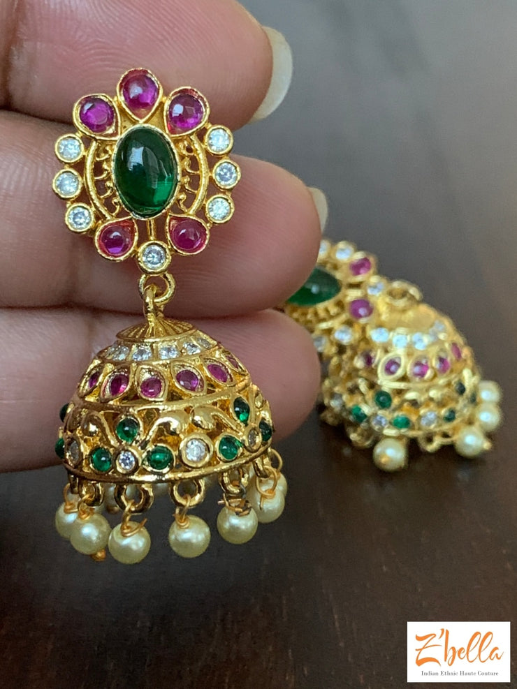 Jhumka Earrings Gold Tone