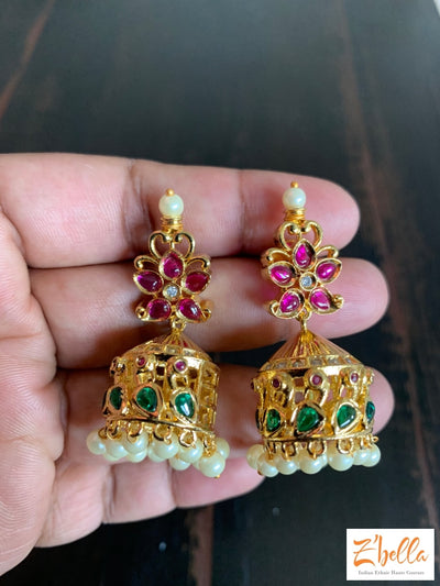 Jhumka Earrings Gold Tone