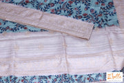 Kalamkari Print Saree With Chikan Work On The Border Saree