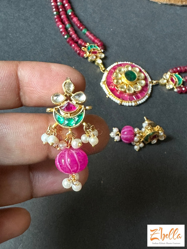 Kemp And Pachi Kundan Choker With Earring Necklace
