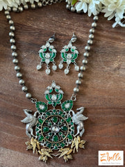 Kemp Stone Big Pendent With Earring Necklace