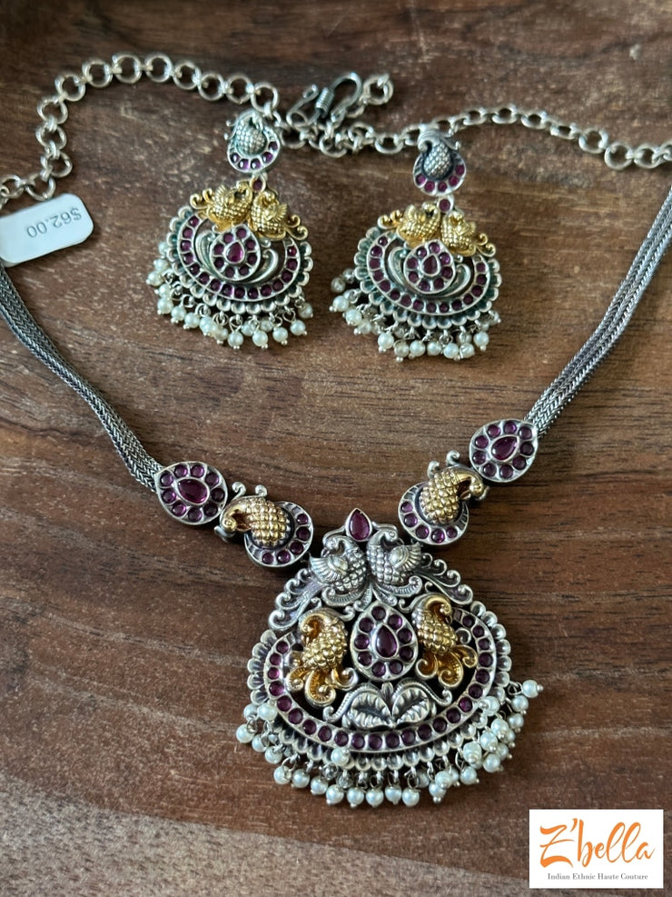 Kemp Stone Choker Necklace With Earring Necklace