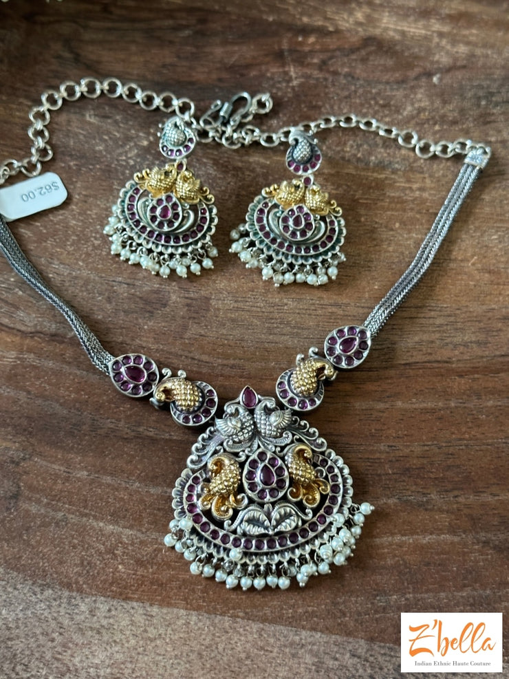 Kemp Stone Choker Necklace With Earring Necklace