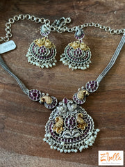 Kemp Stone Choker Necklace With Earring Necklace
