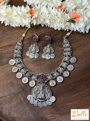 Lakshmi Coin Necklace With Temple Stones Necklace