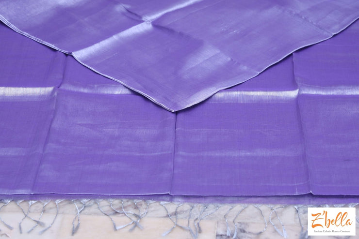Blue Cotton Tissue Saree No Bp Saree