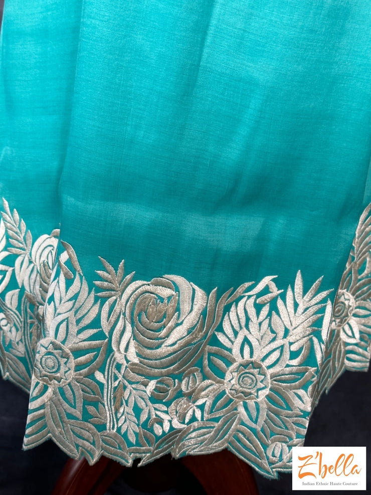Light Blue Kurti With Embroidery Kurti