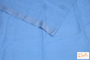 Light Blue Linen Saree With Silver Zari Saree