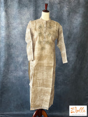 Light Chocolate Brown Kurti With Hand Work