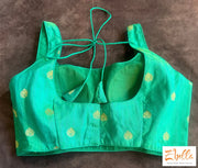 Light Forest Green Brocade Sleeveless Blouse Blouse