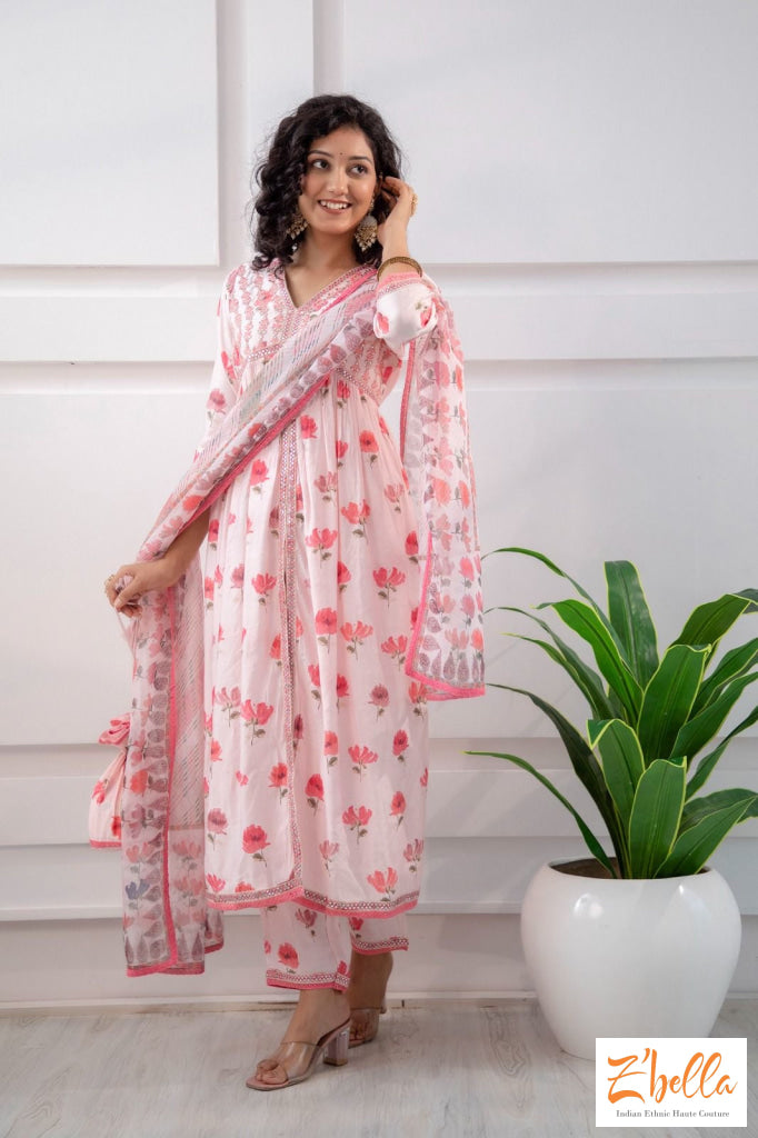 Indira 23172 Chanderi Silk Thread Work Designer Kurti With Pant And Digital  Print Dupatta Set Wholesaler