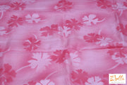 Light Pink Tussar Silk Saree With Digital Print And Bead Work Stiched Blouse Saree