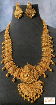 Long Lakshmi Necklace With Earring Necklace