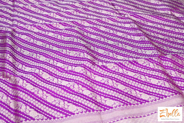 Majenta Handwoven Pure Katan Silk Saree With Stitched Blouse Saree