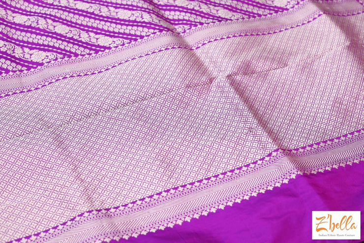 Majenta Handwoven Pure Katan Silk Saree With Stitched Blouse Saree