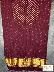 Maroon Bandhini Modal Silk Dupatta Dupatta