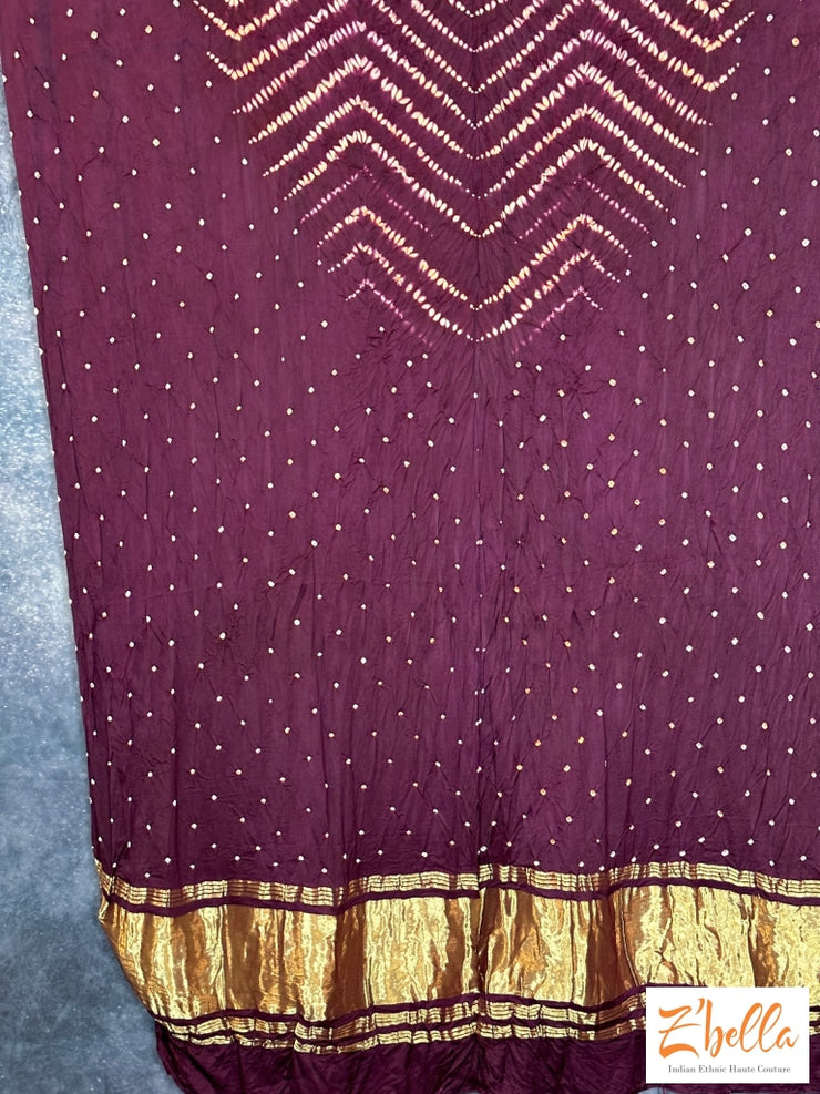 Maroon Bandhini Modal Silk Dupatta Dupatta
