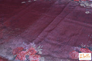 Maroon Floral Print Sequins Saee No Bp Saree