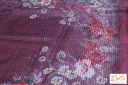 Maroon Floral Print Sequins Saee No Bp Saree