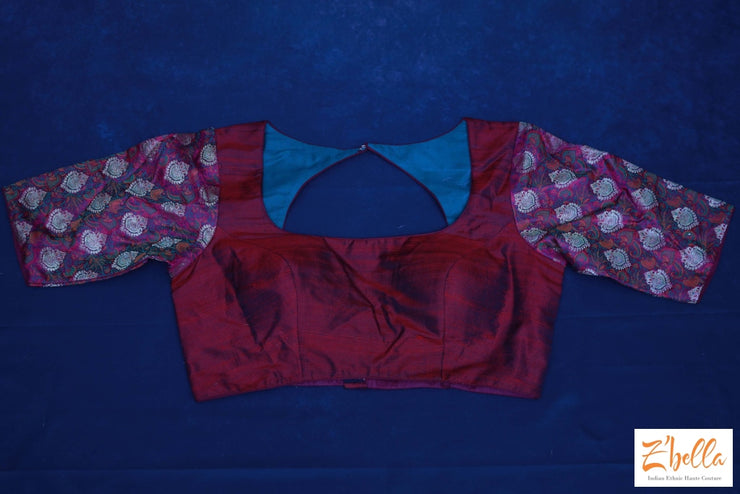 Maroon Raw Silk Blouse Blouse