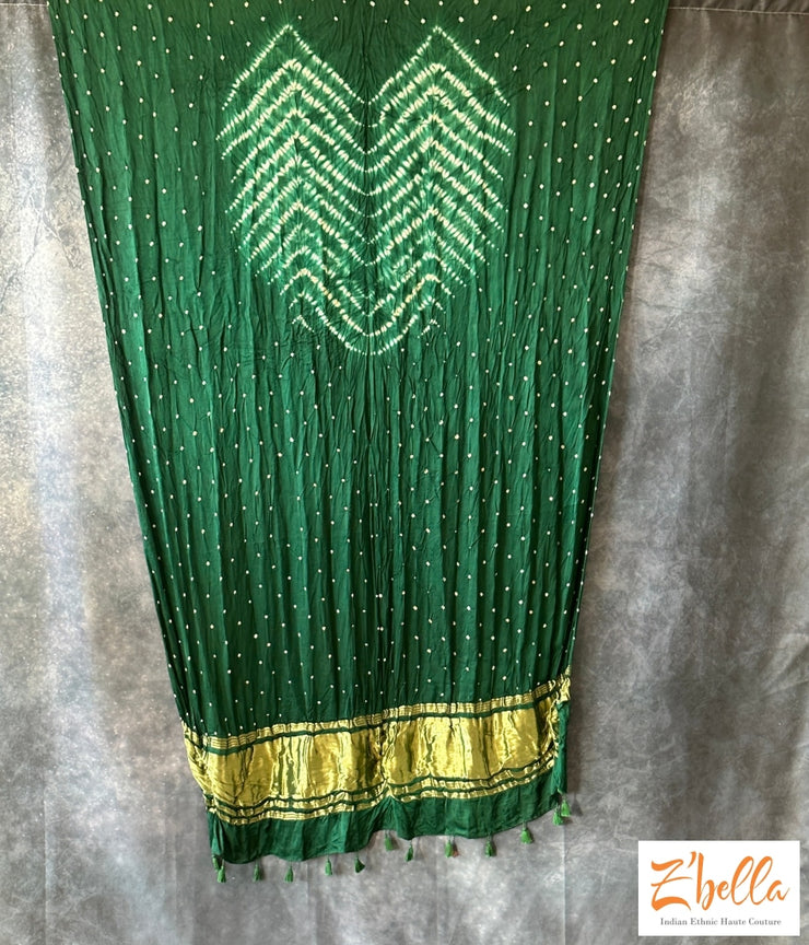 Modal Silk Green Bandini Dupatta Dupatta