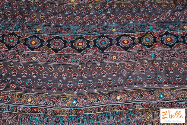 Modal Silk With Kanta Work Stitched Blouse Saree