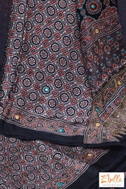 Modal Silk With Kanta Work Stitched Blouse Saree
