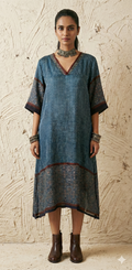 Ajrakh modal silk dress