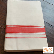 Mundu With Red And Silver Border